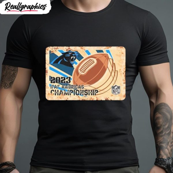 rusty metal carolina panthers 2023 ifaf americas championship nfl logo shirt 1 jaqzko