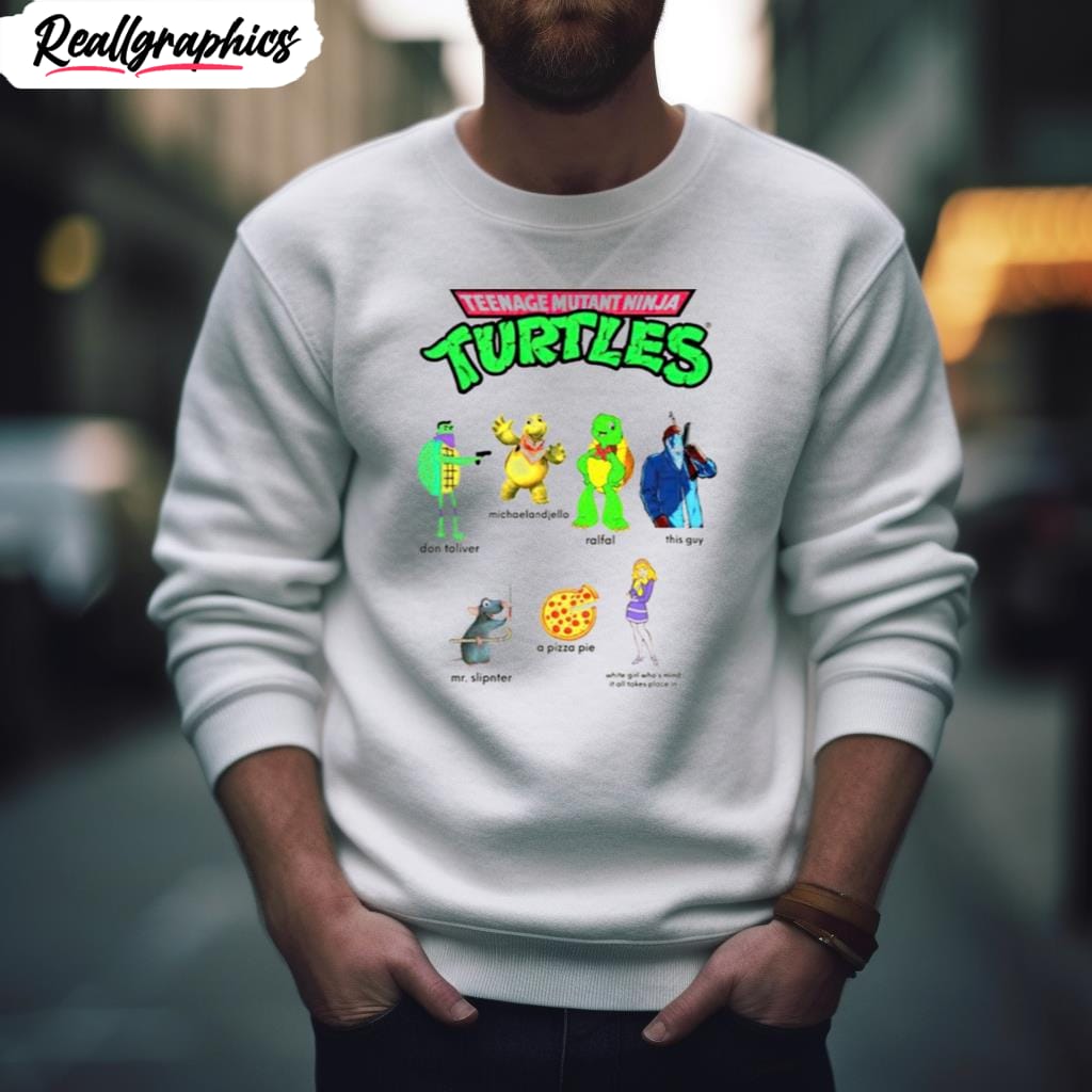 Retro Tmnt Group With Pizza T Shirts, Hoodies, Sweatshirts & Merch