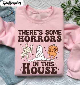 theres some horrors in this house cute shirt halloween pumpkin tee 4 jzqqij