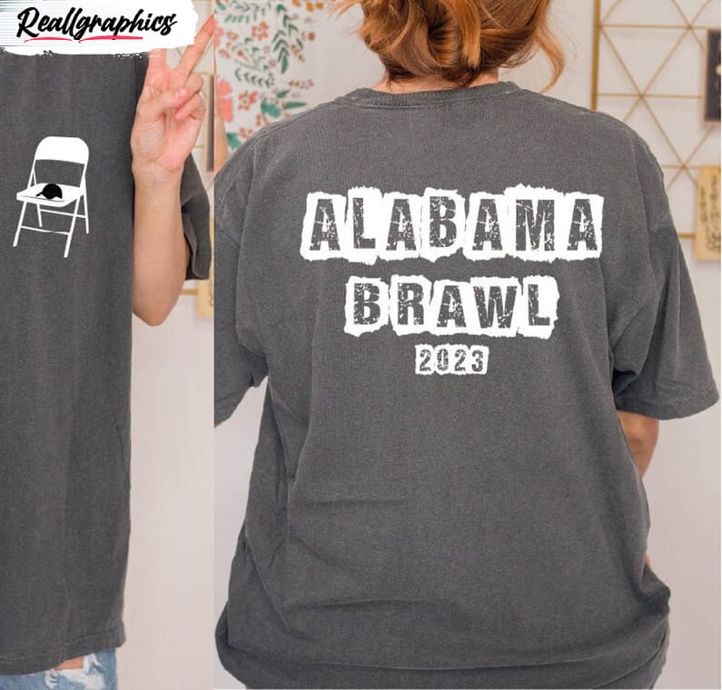 alabama metal folding chair shirt, alabama brawl long sleeve unisex hoodie