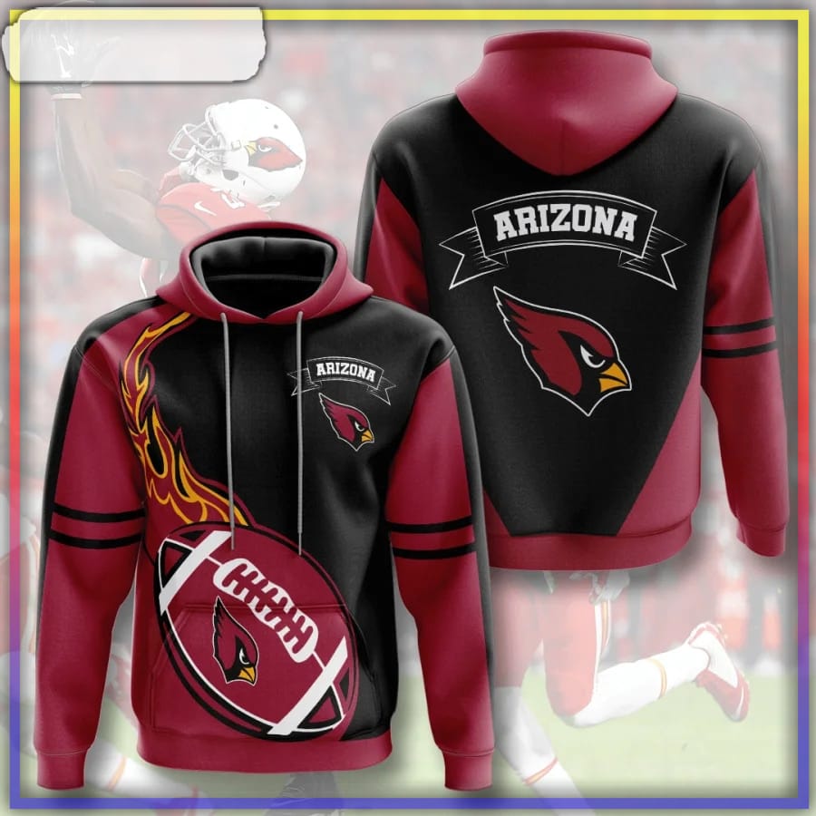 Arizona Cardinals Hoodie Flame Balls Graphic Gift For Fans - Reallgraphics