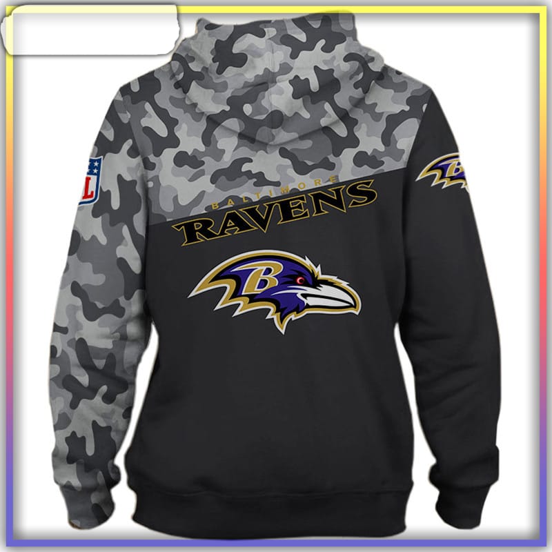 Baltimore Ravens Military Hoodies 3D Shirt Long Sleeve New Season