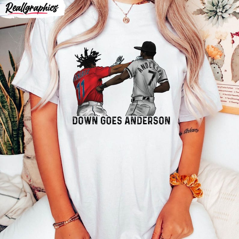 baseball fighting shirt, down goes anderson crewneck sweatshirt