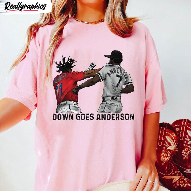 baseball fighting shirt, down goes anderson crewneck sweatshirt