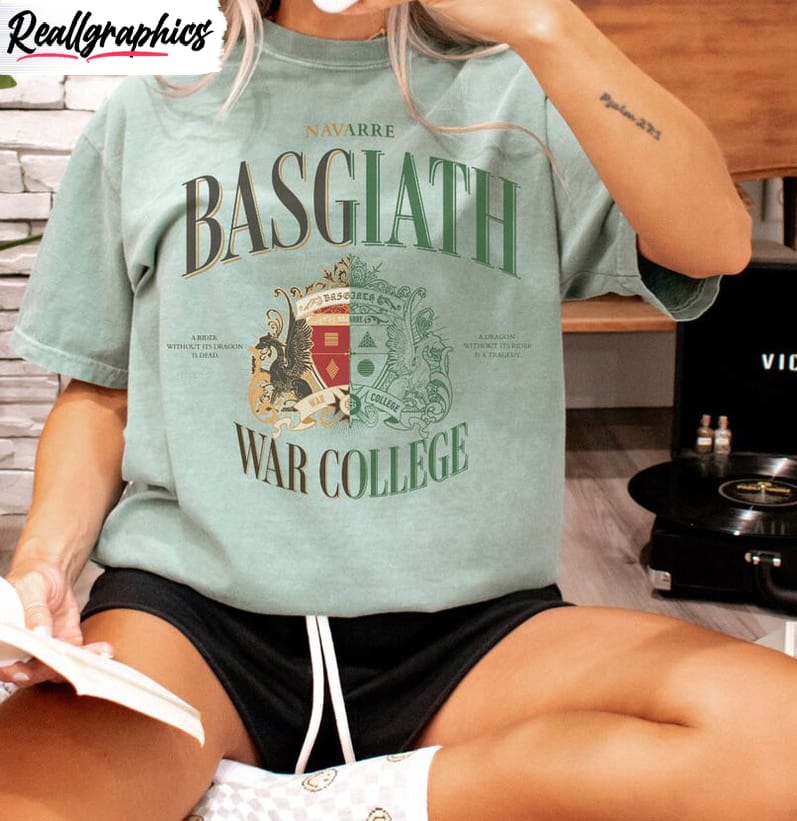 basgiath war college shirt, fourth wing comfort colors unisex shirt