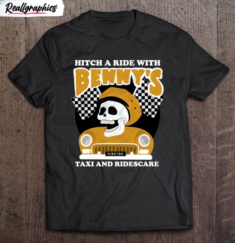 benny's taxi skull halloween classic shirt