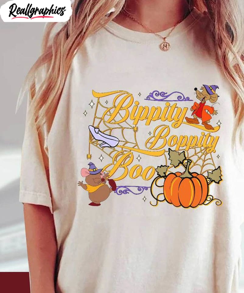 bibbidi bobbidi boo jaq and gus shirt, halloween crewneck tee tops