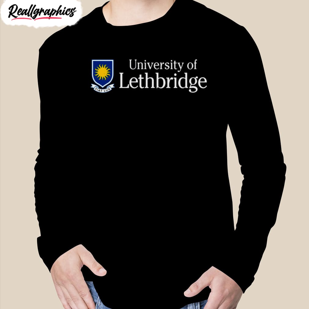 black university of lethbridge logo text shirt