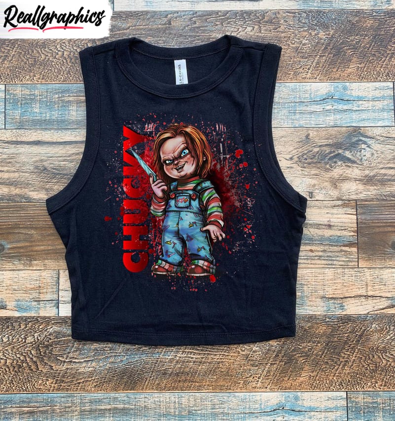 chucky horror doll shirt, halloween short sleeve long sleeve