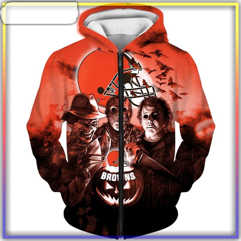 Cleveland Browns Fleece 3D Hoodie All Over Print Unique Cleveland Browns  Gifts - T-shirts Low Price