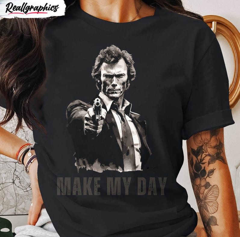 clint eastwood shirt , make my day short sleeve tee tops