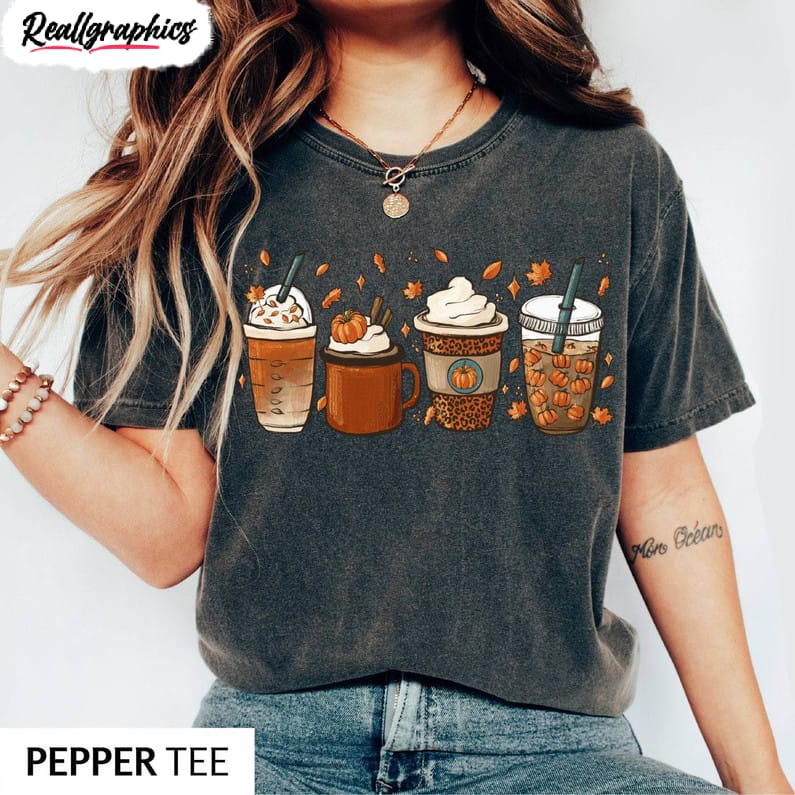 coffee fall shirt, halloween pumpkin spice t-shirt tee tops