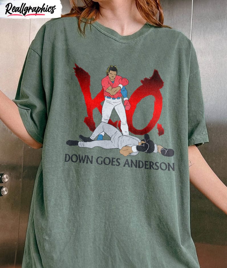 Down Goes Anderson Funny Meme Baseball Shirt - TeeUni