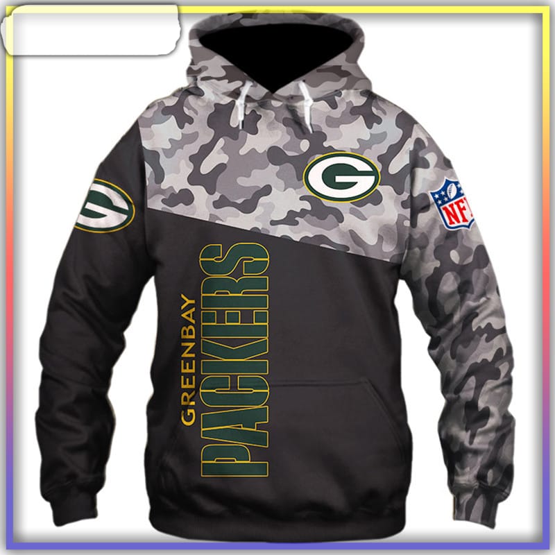 Green Bay Packers Military Hoodies 3D Shirt Long Sleeve New Season -  Reallgraphics