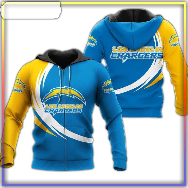 Los Angeles Chargers Hoodie Curve Graphic Gift For Men - Reallgraphics