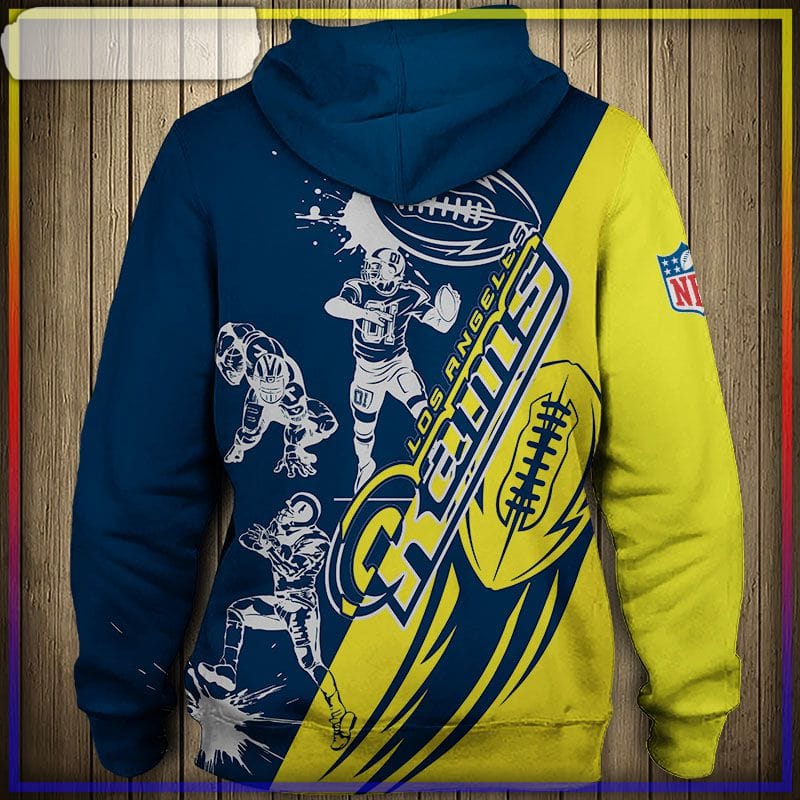 Los Angeles Rams Hoodie Graphic Heart Ecg Line - Reallgraphics