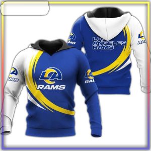 Los Angeles Rams Hoodie Graphic Heart Ecg Line - Reallgraphics