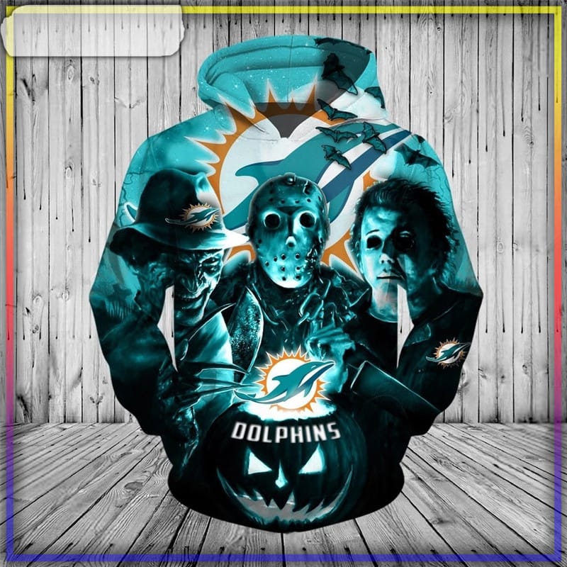 Miami Dolphins Skull 3d Hoodie Gift For Men For Women - T-shirts Low Price