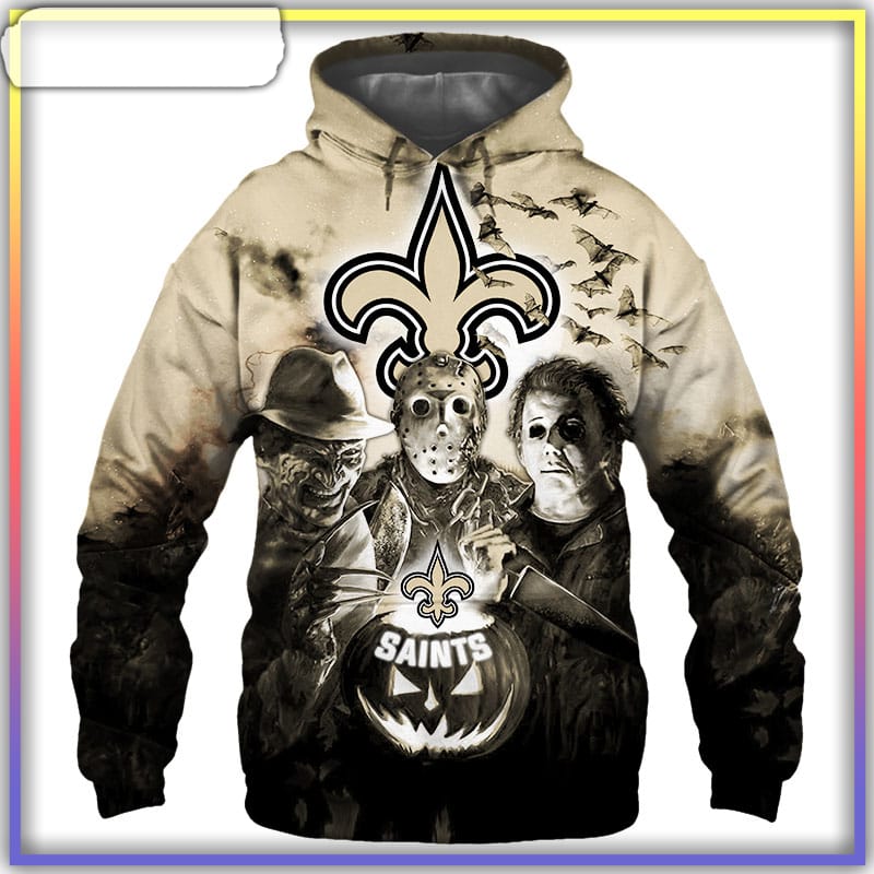 New Orleans Saints Hoodie 3D Halloween Horror Night Gift For Fans -  Reallgraphics