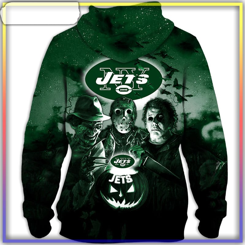 New York Jets NFL Custom Name And Number Skull Halloween Gift For Fan 3D  Hoodie