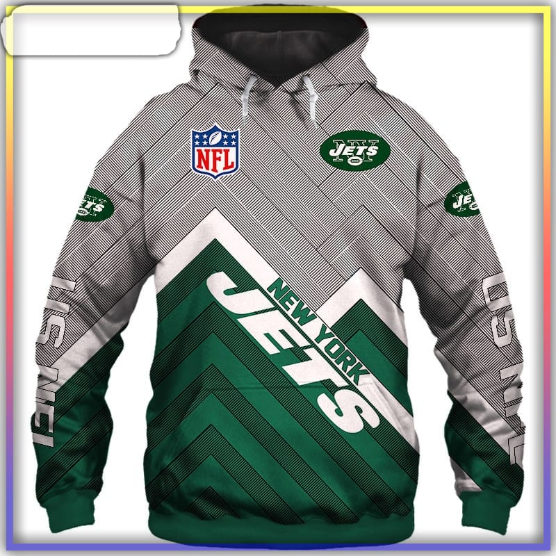 New York Jets Logo Zipper Sweatshirt 3D Hoodie All Over Printed New York  Jets Gifts For Him - T-shirts Low Price