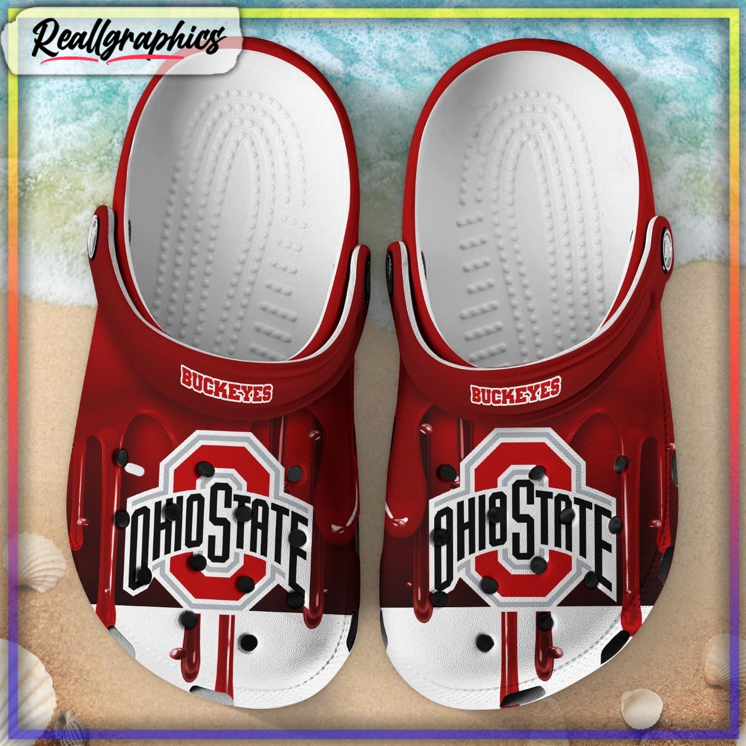 Ohio State Buckeyes Melting Paint Pattern Crocs - Reallgraphics