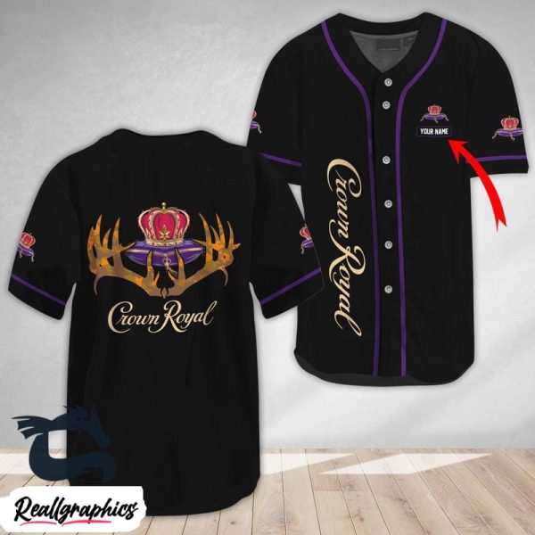 personalized buck horn crown royal baseball jersey