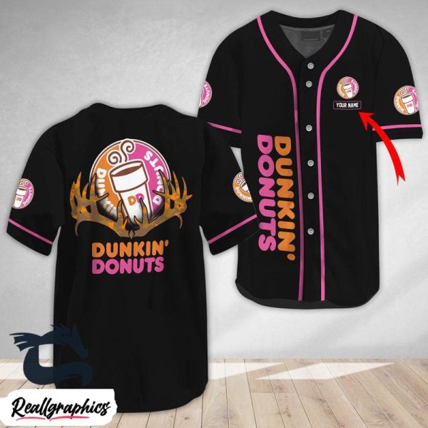 personalized buck horn dunkin' donuts baseball jersey