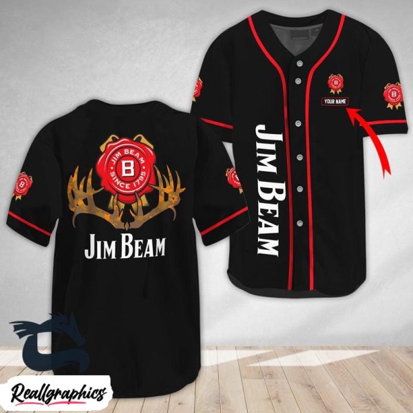 personalized buck horn jim beam whisky baseball jersey