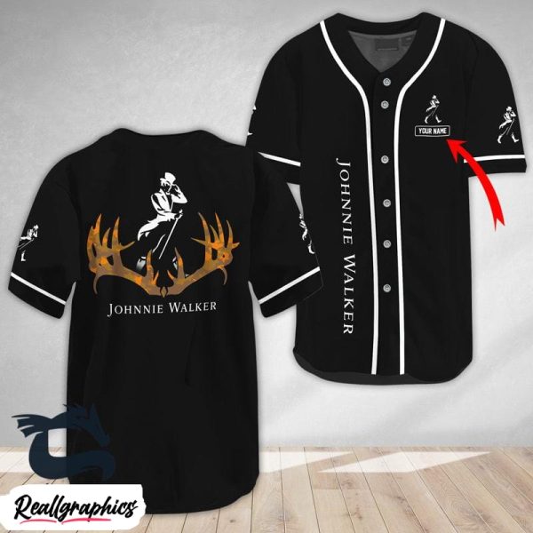 personalized buck horn johnnie walker whisky baseball jersey