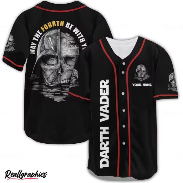 personalized darth vader may the fourth be with you baseball jersey