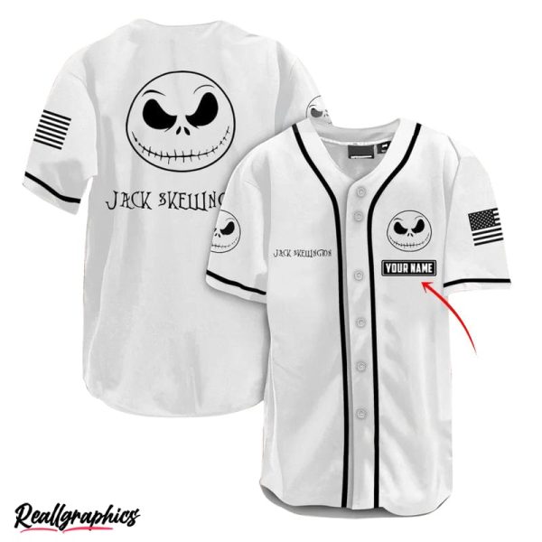 personalized jack skellington american flag 4th of july baseball jersey