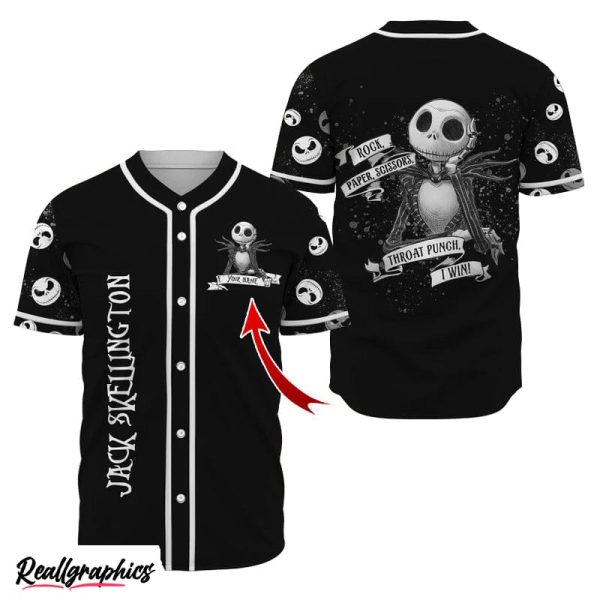 personalized jack skellington aop baseball jersey