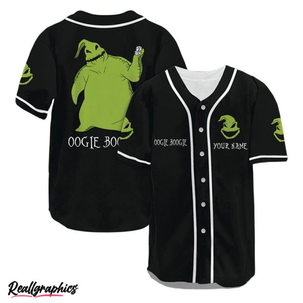 personalized nightmare oogie boogie black baseball jersey
