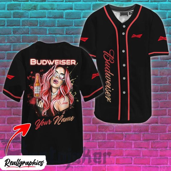 personalized the girl get drunk with budweiser beer baseball jersey