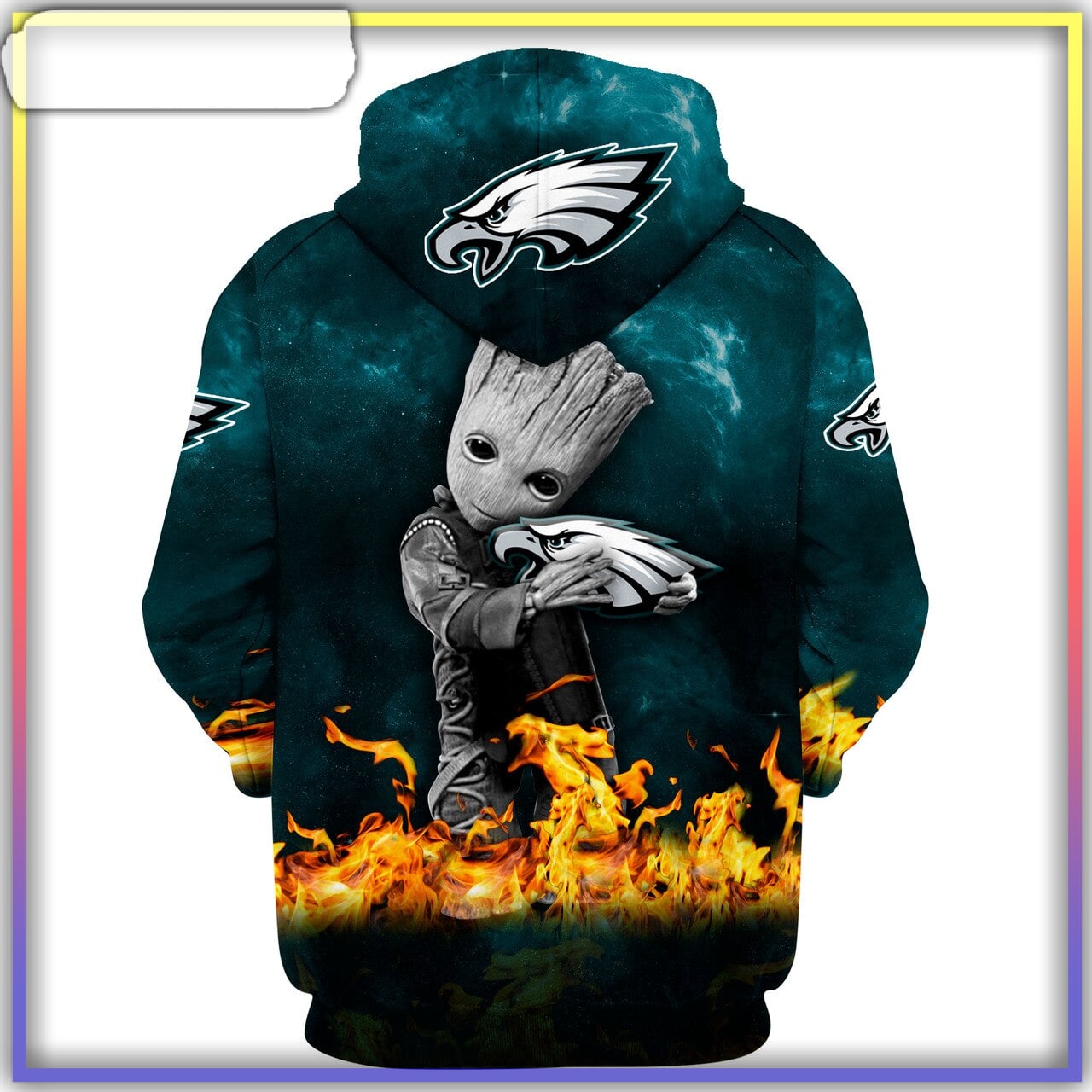 Philadelphia Eagles Hoodie Hoodie 3D Cheap Horror Night Halloween Pullover  NFL - Reallgraphics