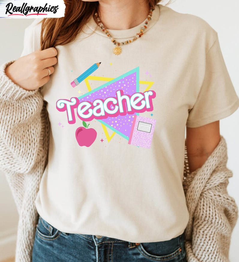 pink teacher cute shirt, colorful teacher long sleeve sweatshirt