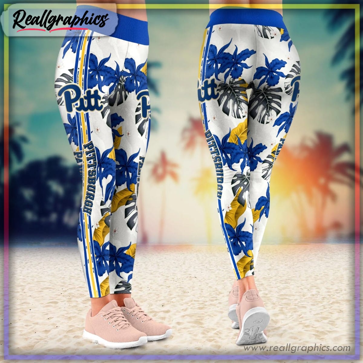 pittsburgh panthers ncaa summer flower leggings