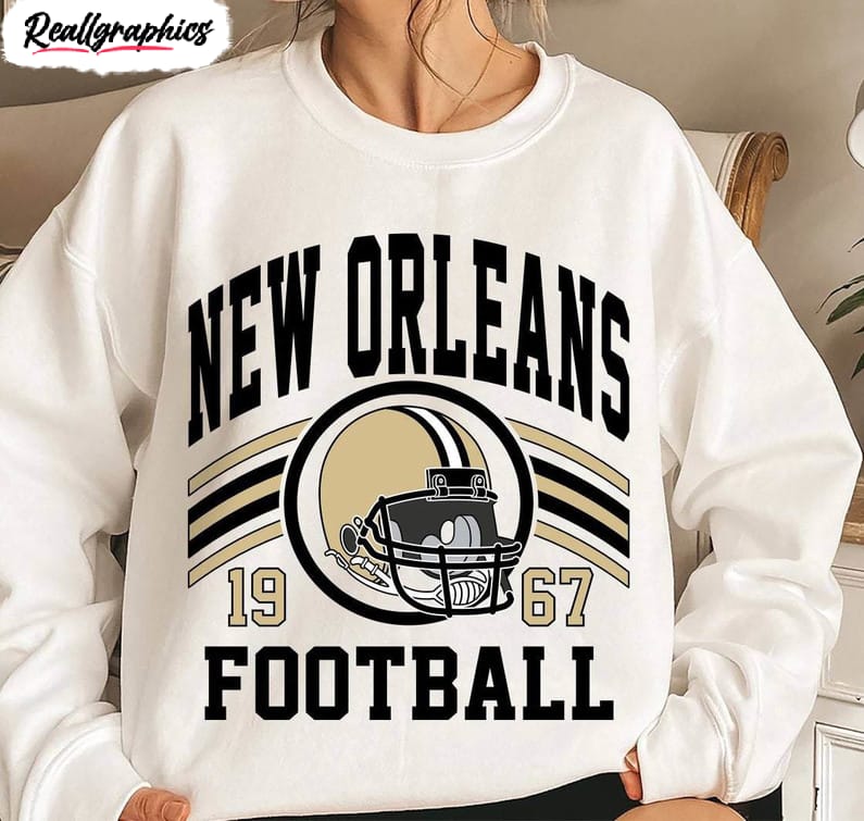 Retro New Orleans Football Shirt, Trendy Unisex Hoodie Long Sleeve -  Reallgraphics
