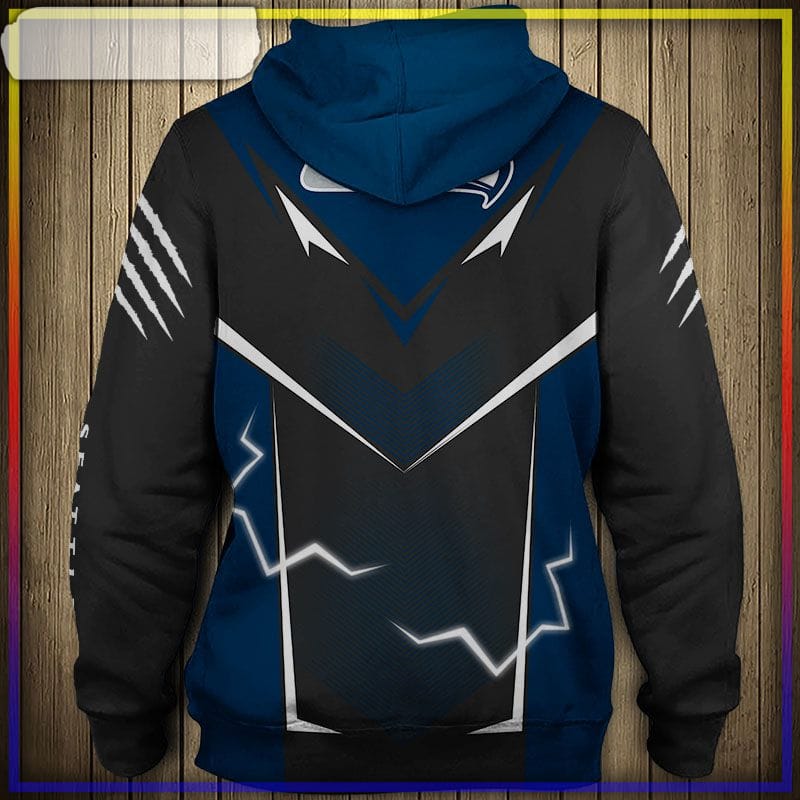 Seattle Seahawks Hoodie Lightning Graphic Gift For Men - Reallgraphics