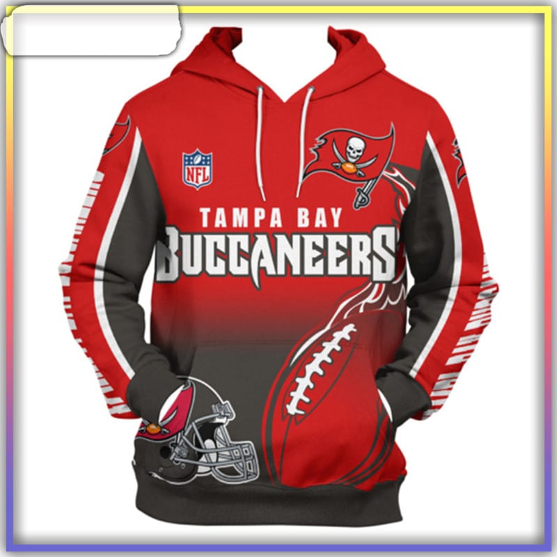 Tampa Bay Buccaneers Hoodie Graphic Heart Ecg Line - Reallgraphics