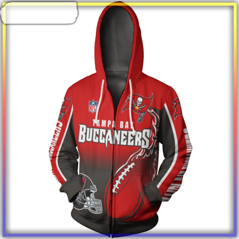 Tampa Bay Buccaneers Hoodie Graphic Heart Ecg Line - Reallgraphics