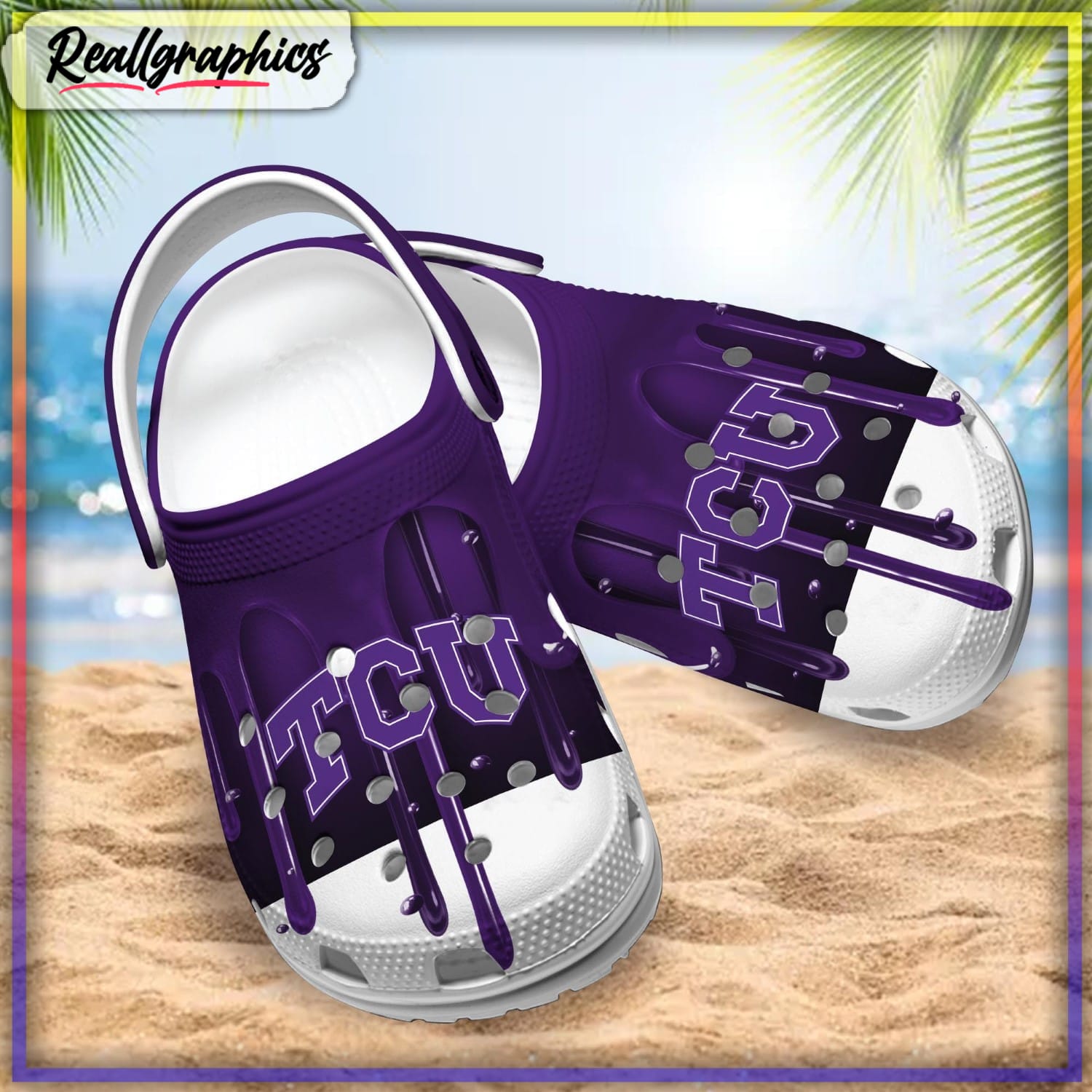 tcu horned frogs melting paint pattern crocs