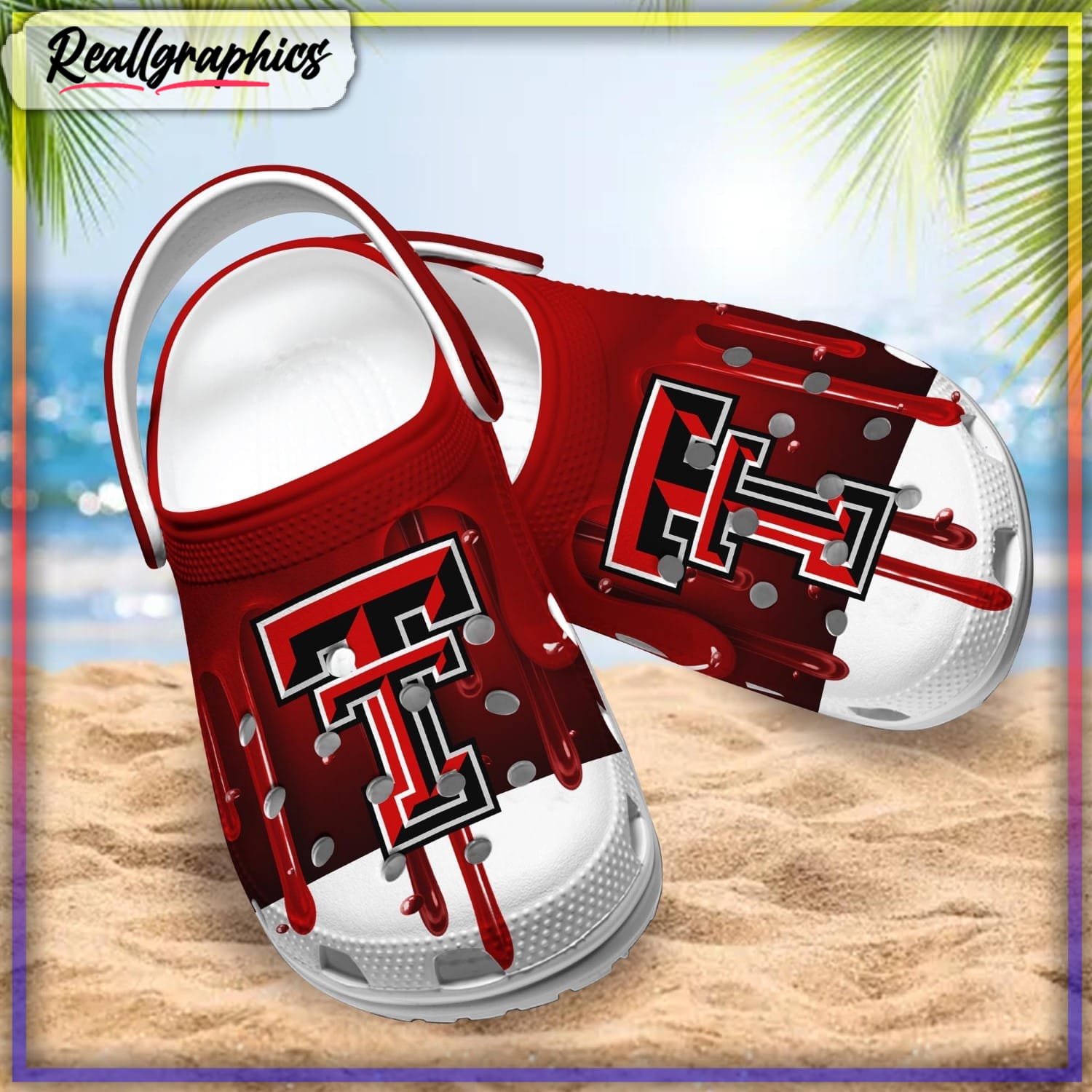 texas tech red raiders melting paint pattern crocs