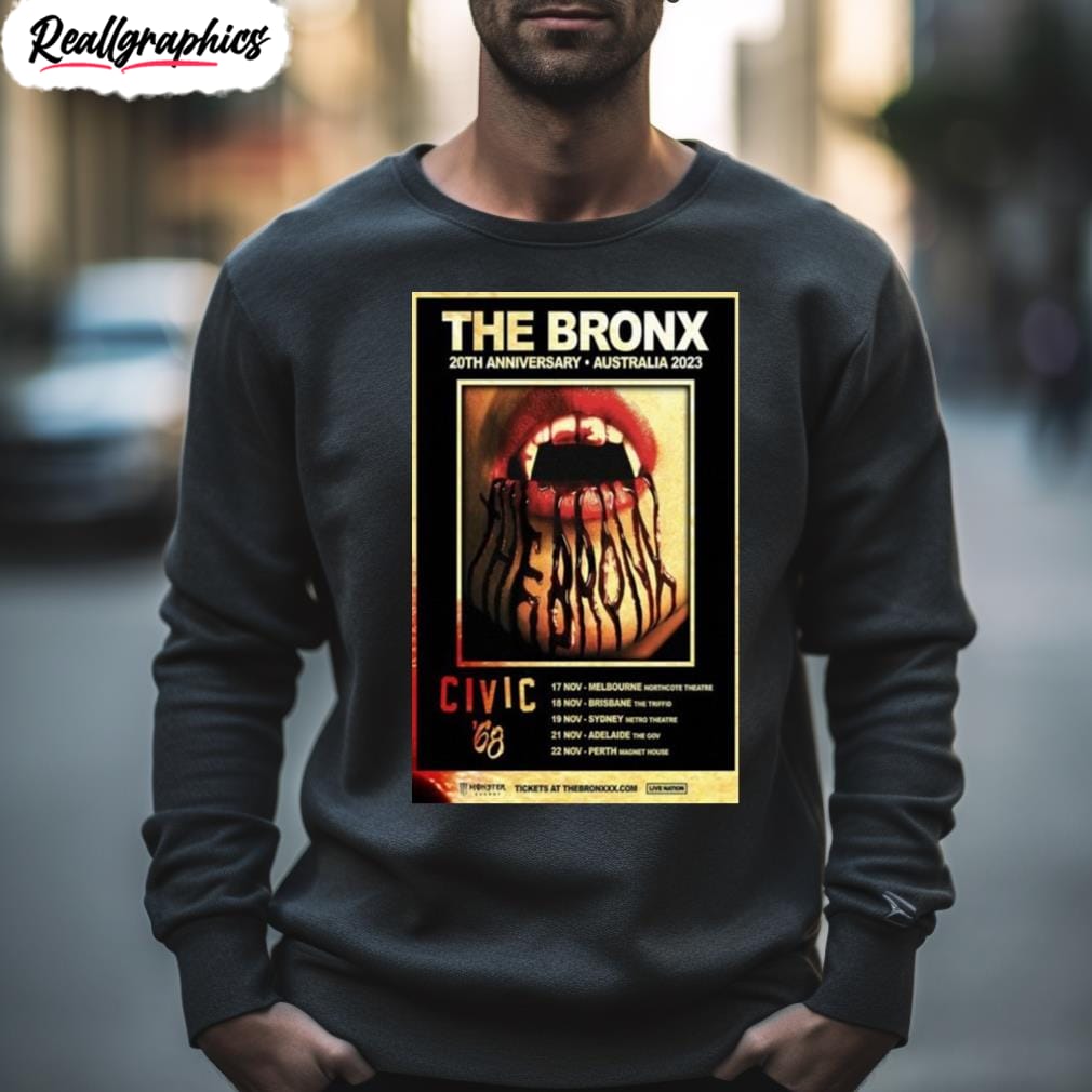 the bronx 20th anniversary tour australia 2023 poster shirt 2 llm37x