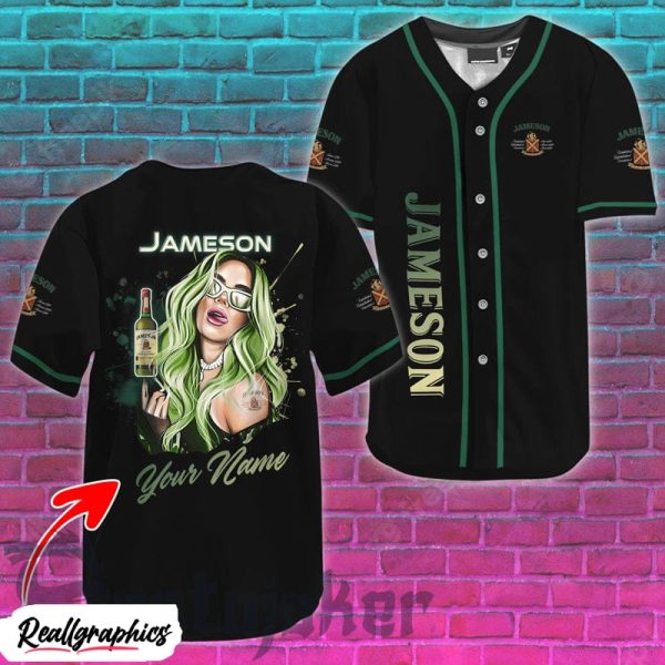 the girl get drunk with jameson irish whisky jersey shirt