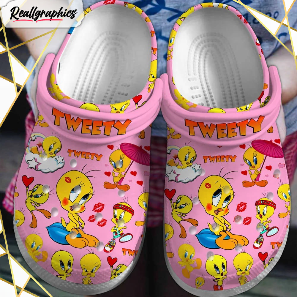 tweety cartoon pink crocs shoes