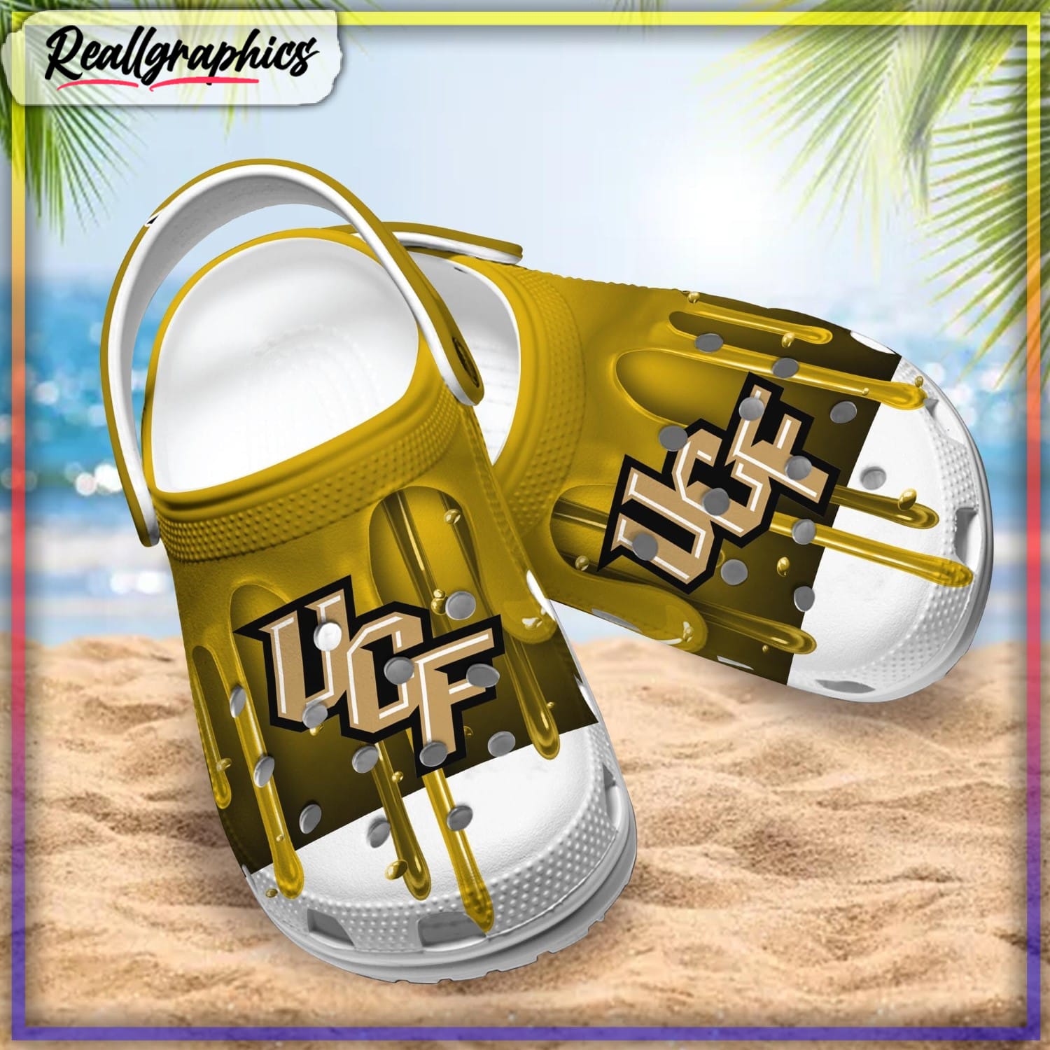 ucf knights melting paint pattern crocs