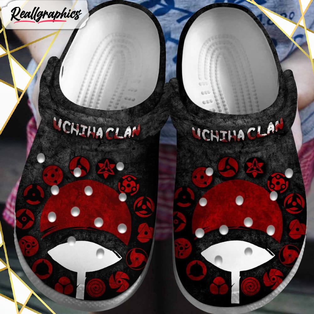 uchiha clan naruto anime cartoon crocs shoes