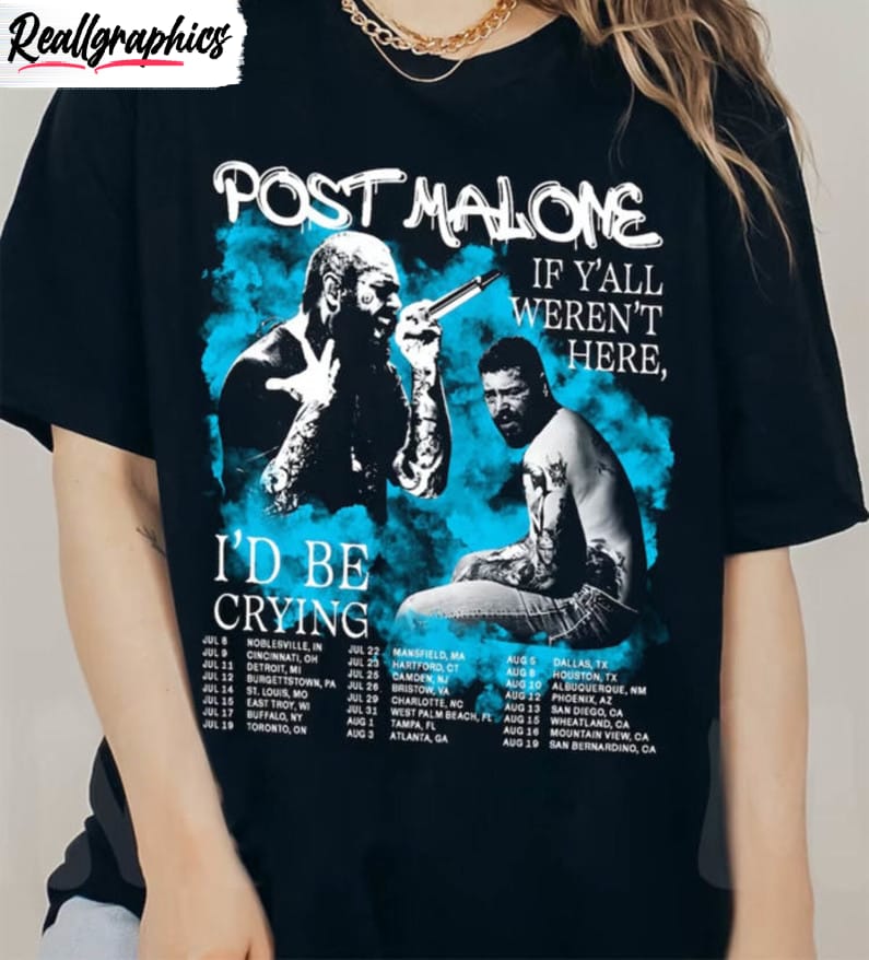 vintage post malone 2023 tour shirt, rapper trendy short sleeve hoodie